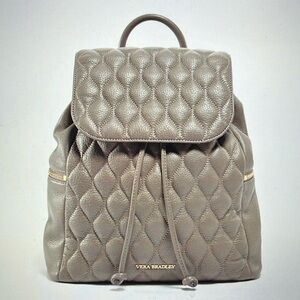 Vera Bradley Quilted Amy Backpack Black Genuine Leather